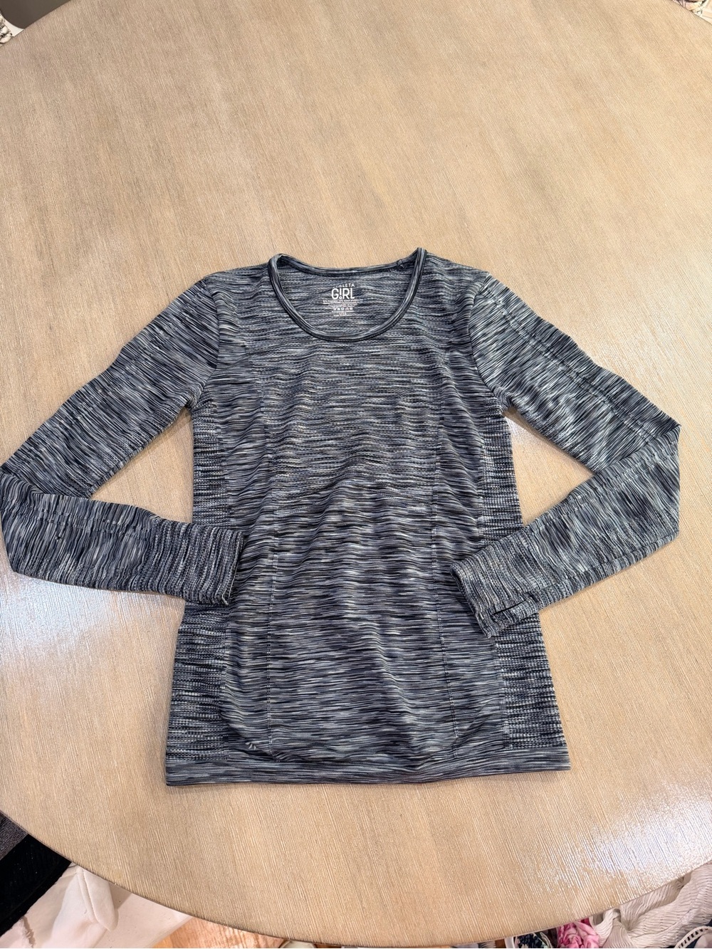 Athleta girl L/12 Sleeve Heathered Grey Active Top - Picture 1 of 8